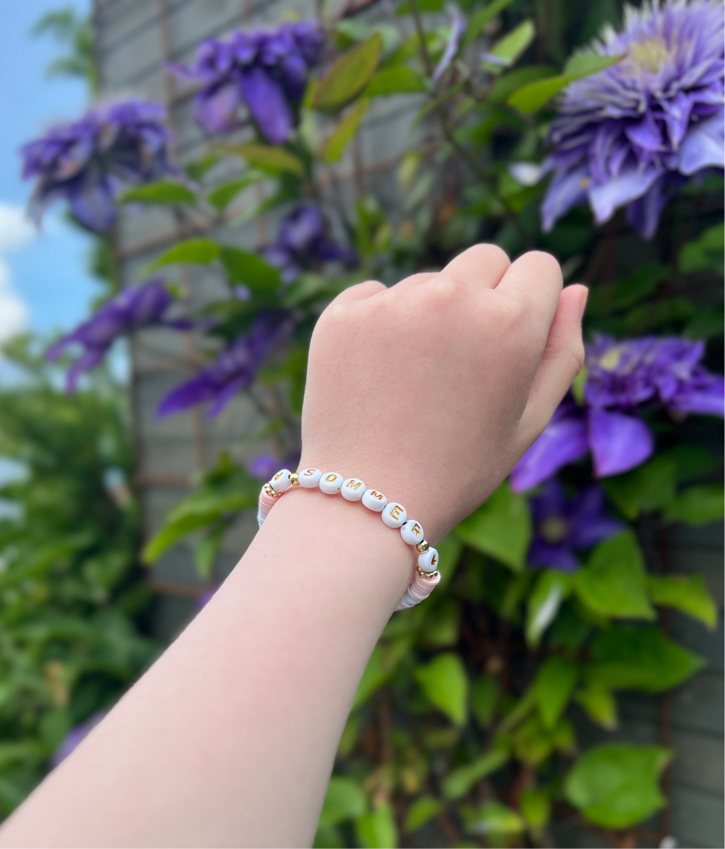 Rosa «sommer» armbånd💗