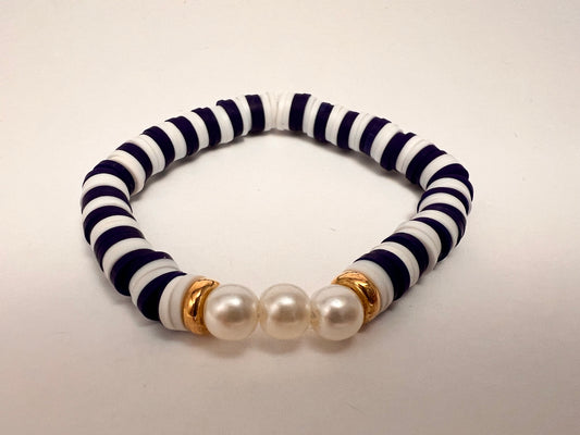 Hvit og blått armbånd💙