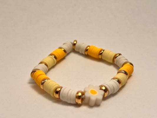 Gult armbånd med blomst💛🌼