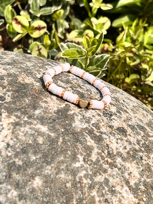 Rosa armbånd med hjerte🤍💗