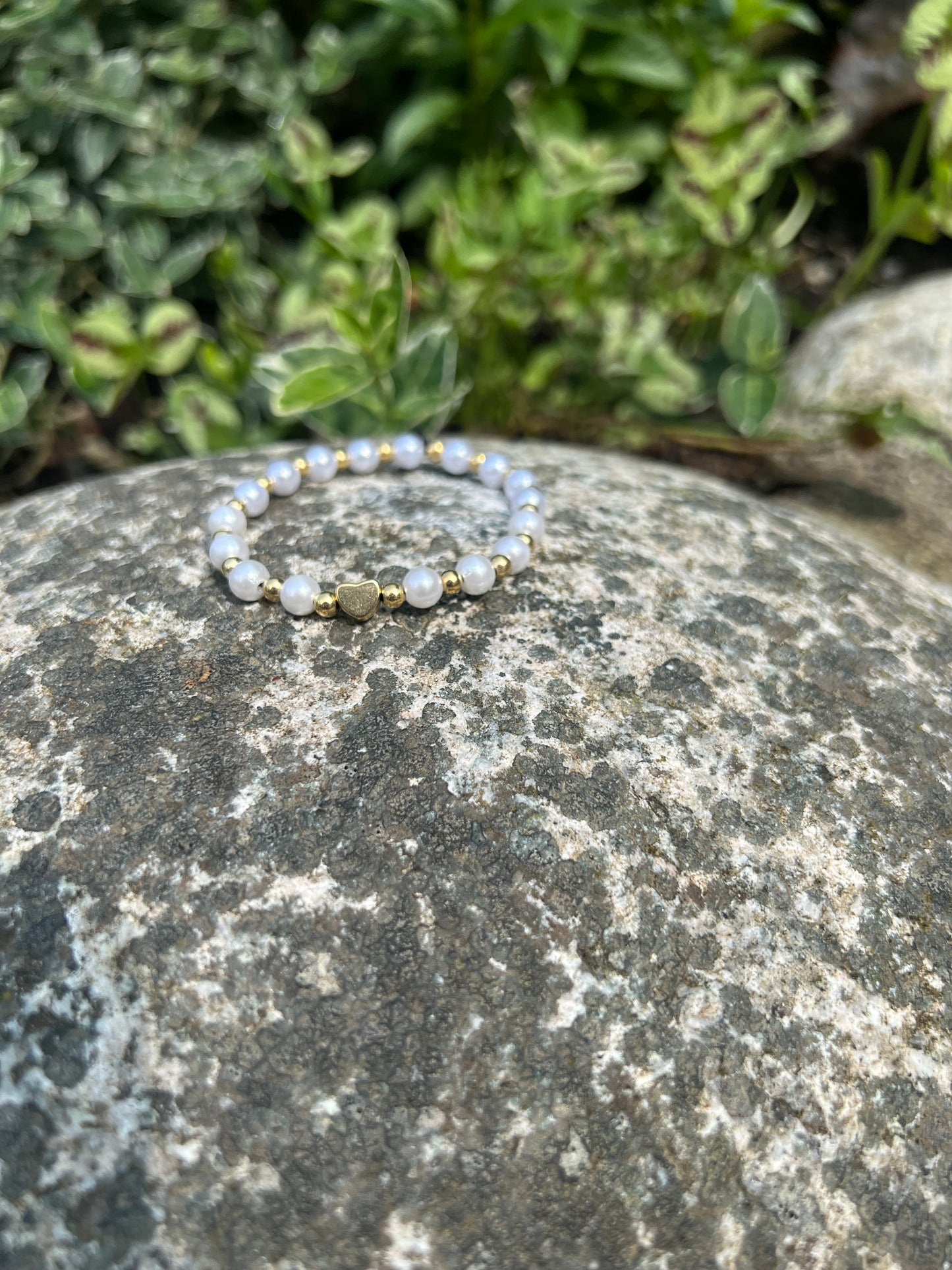 Perle armbånd med hjerte💛🫧