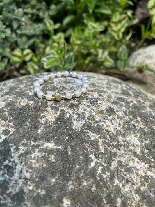 Perle armbånd med hjerte💛🫧